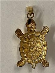 14K Yellow Gold Sea Turtle Pendant, 2.6g